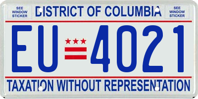 DC license plate EU4021