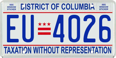 DC license plate EU4026