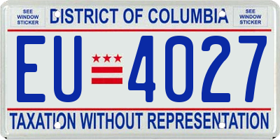 DC license plate EU4027