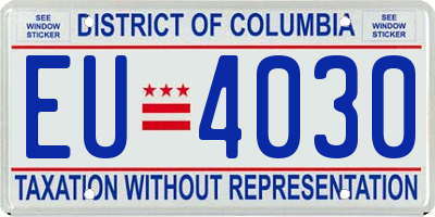 DC license plate EU4030