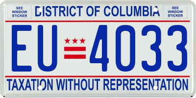 DC license plate EU4033