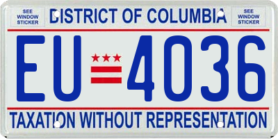 DC license plate EU4036