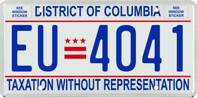 DC license plate EU4041