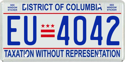 DC license plate EU4042