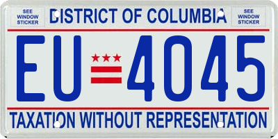 DC license plate EU4045