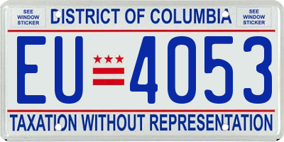 DC license plate EU4053