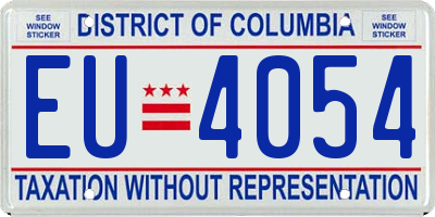 DC license plate EU4054