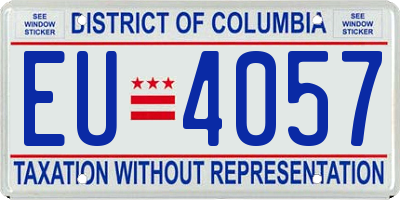 DC license plate EU4057
