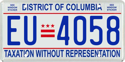 DC license plate EU4058