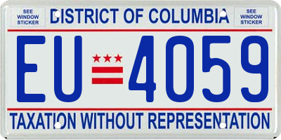 DC license plate EU4059