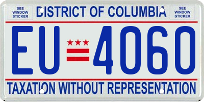 DC license plate EU4060