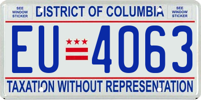 DC license plate EU4063