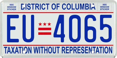 DC license plate EU4065