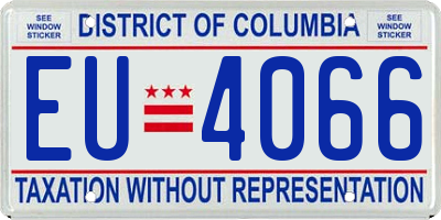 DC license plate EU4066