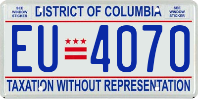 DC license plate EU4070