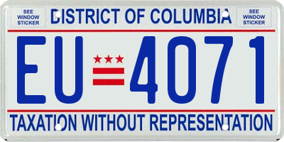 DC license plate EU4071