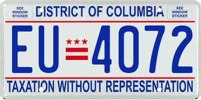 DC license plate EU4072