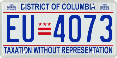 DC license plate EU4073