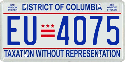 DC license plate EU4075