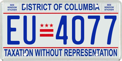 DC license plate EU4077