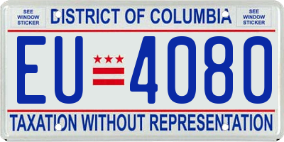 DC license plate EU4080
