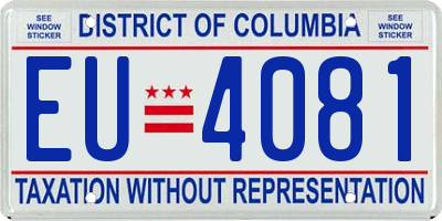 DC license plate EU4081