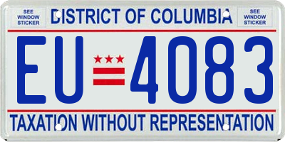 DC license plate EU4083