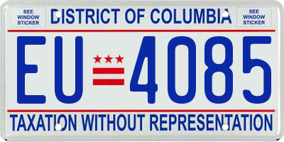 DC license plate EU4085