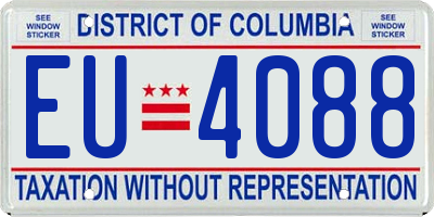 DC license plate EU4088