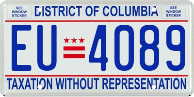 DC license plate EU4089