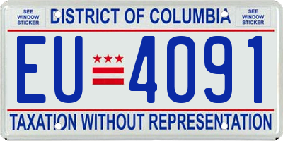 DC license plate EU4091