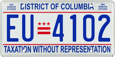 DC license plate EU4102