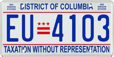 DC license plate EU4103