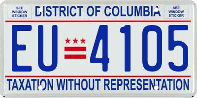 DC license plate EU4105