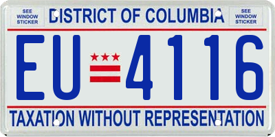 DC license plate EU4116