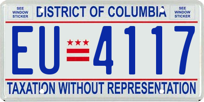 DC license plate EU4117