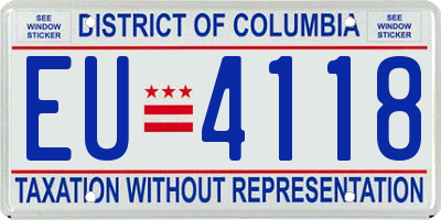 DC license plate EU4118