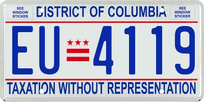 DC license plate EU4119