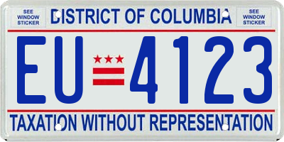 DC license plate EU4123