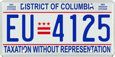 DC license plate EU4125
