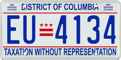 DC license plate EU4134
