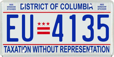 DC license plate EU4135