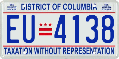 DC license plate EU4138