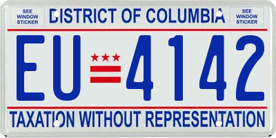 DC license plate EU4142