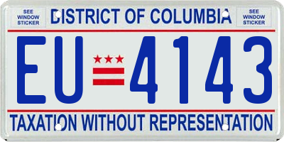 DC license plate EU4143