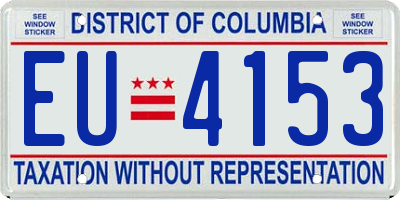 DC license plate EU4153