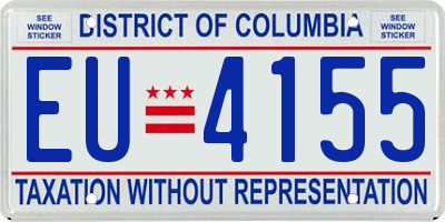 DC license plate EU4155