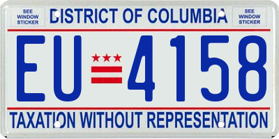 DC license plate EU4158