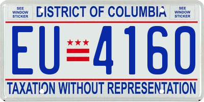 DC license plate EU4160