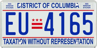 DC license plate EU4165